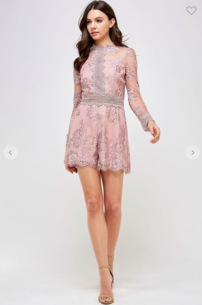 Alima Two-Tone Lace Romper