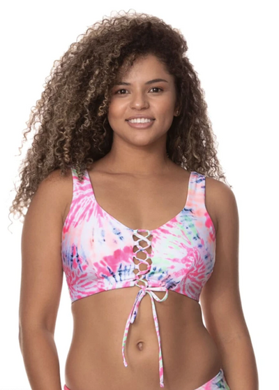 Maaji Rainbows Danzel Lace Up Bralette Bikini Top