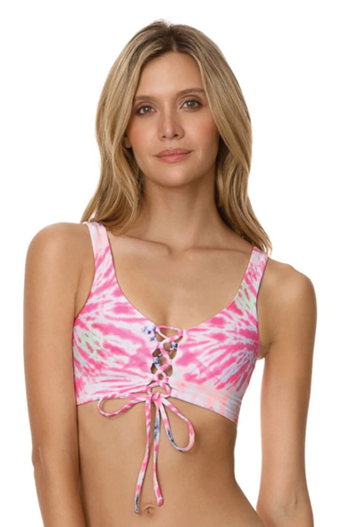 Maaji Rainbows Danzel Lace Up Bralette Bikini Top