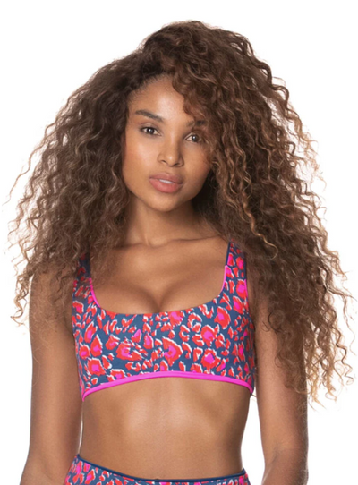 Maaji Fuchsia Prussian Izzy Sporty Bralette Bikini Top