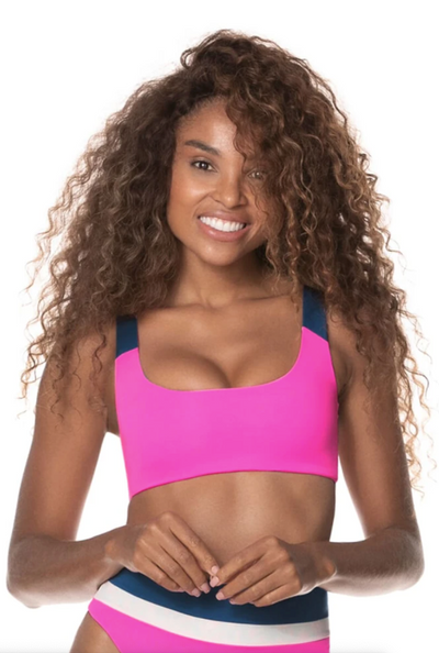 Maaji Fuchsia Prussian Izzy Sporty Bralette Bikini Top
