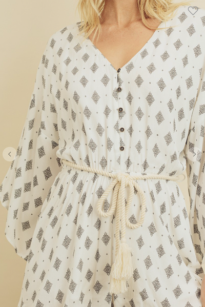 Diamond Kimono Romper