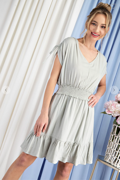 Soft and Sweet Sage Mini Dress