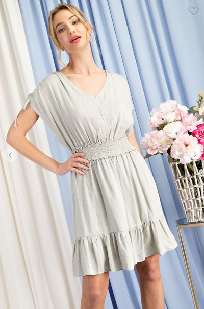 Soft and Sweet Sage Mini Dress