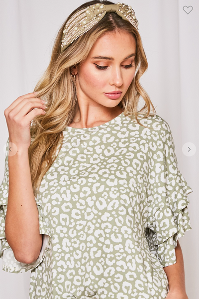 Pastel Animals Ruffle Top