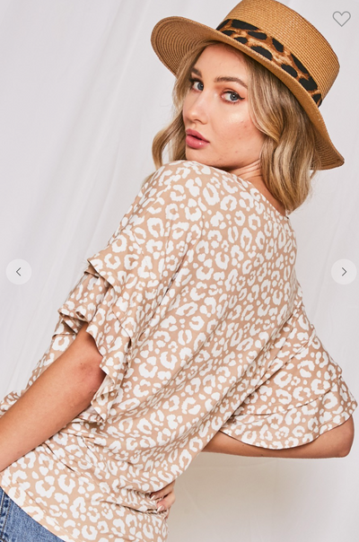 Pastel Animals Ruffle Top