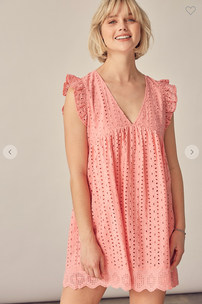 Eyelet Mini Dress with Shorts