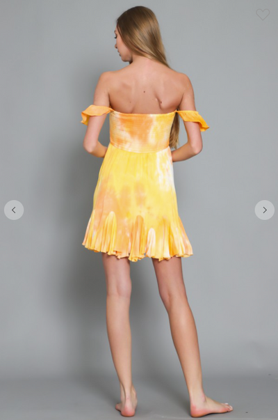 Yellow Tie Dye Mini Dress