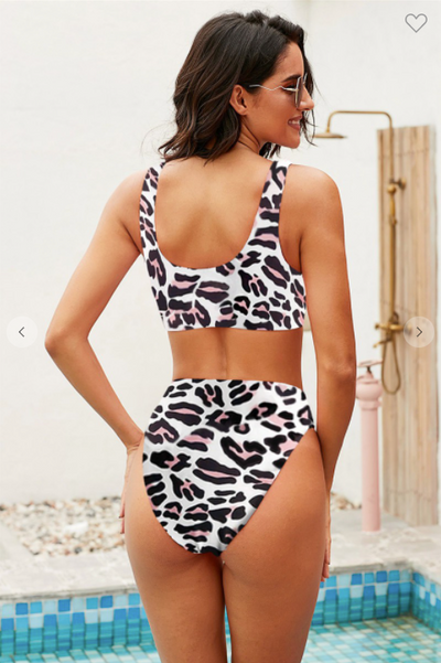 Athletic Leopard Crop Top Vest