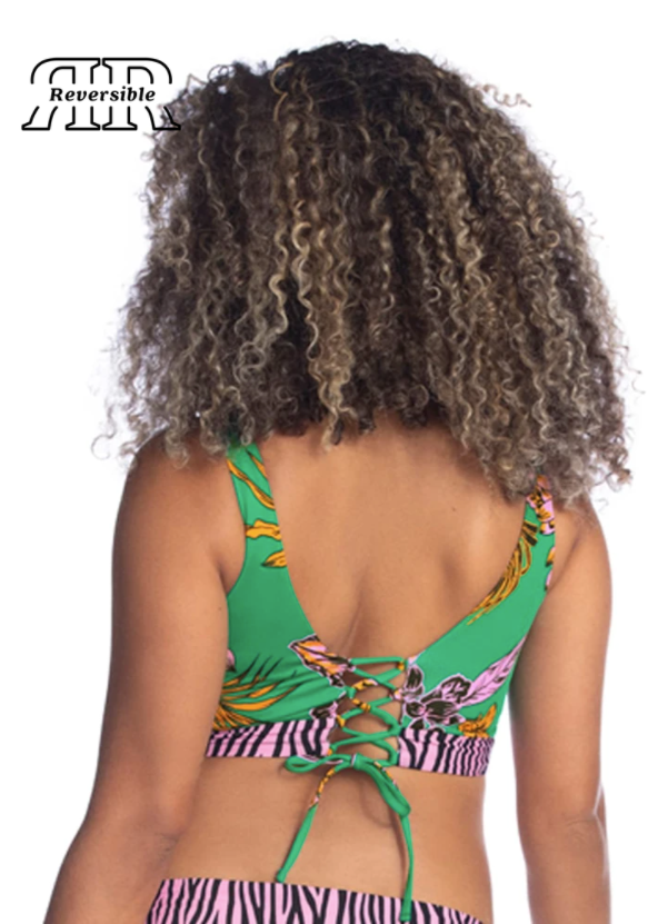 Maaji Subtle Petals Allure Long Line Triangle Bikini Top