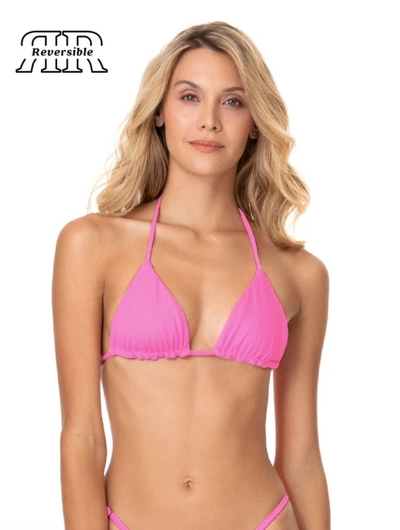 Maaji Aurora Pink Balmy Reversible Sliding Triangle Bikini Top