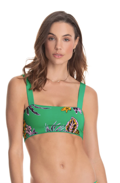 Maaji Grass Green Danzel Lace Up Bralette Bikini Top