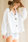 Solid Collared Shirts French Terry Top