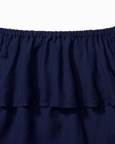 Linen-Blend Off-The-Shoulder Dress