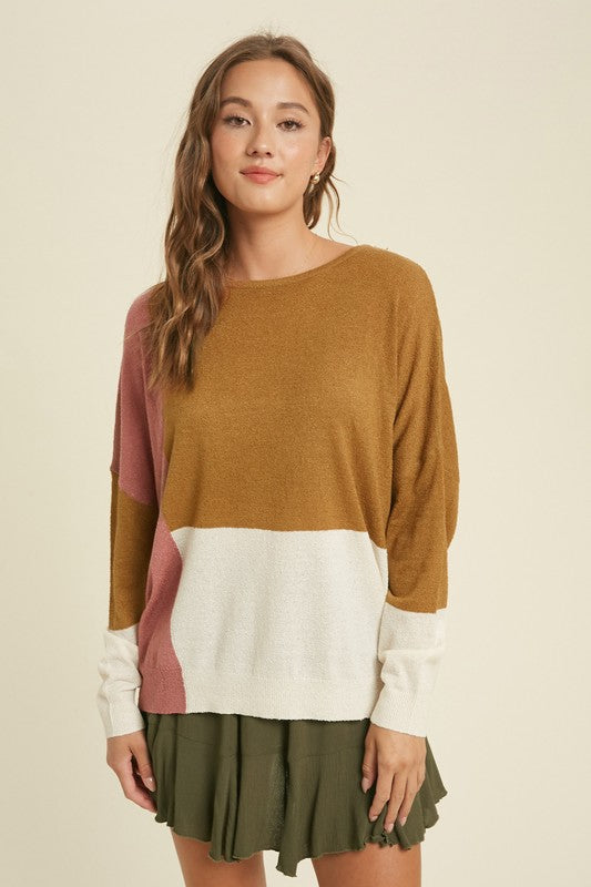 COLORBLOCK LIGHTWEIGHT SWEATER