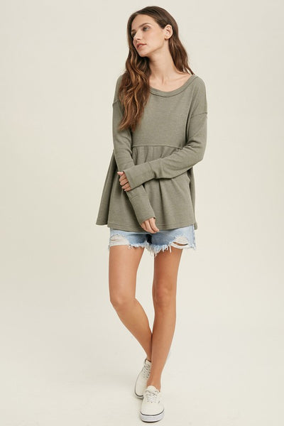 OVERLAP DISTRESSED DENIM SHORTS