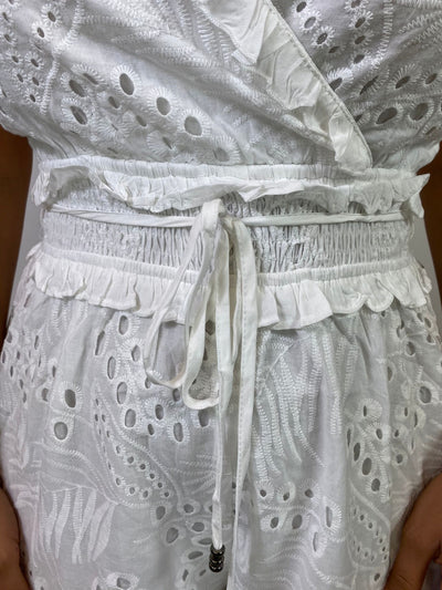 EYELET CROCHET ROMPER