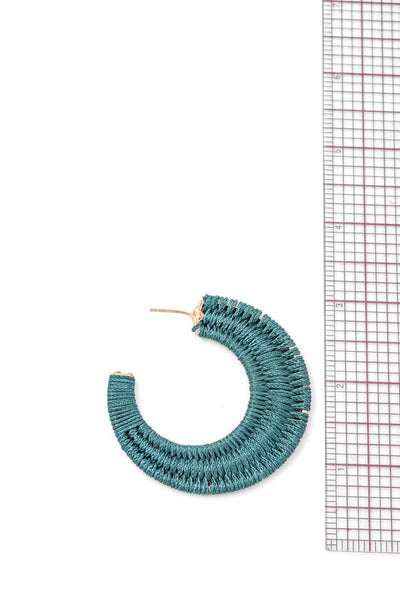 Threaded Cresent Round Earrings