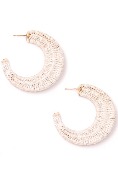 Threaded Cresent Round Earrings