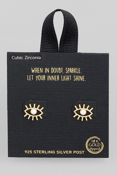 Mini Eye Lashes Stud Earrings