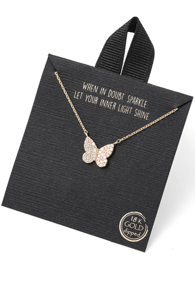 Gold Dipped Butterfly Pendant Necklace