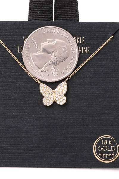 Gold Dipped Butterfly Pendant Necklace