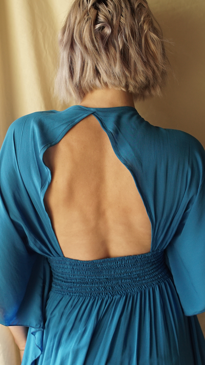 Deep V Open Back Maxi Dress
