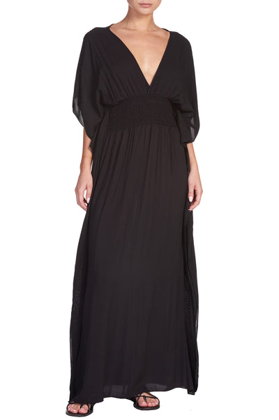 Deep V Open Back Maxi Dress