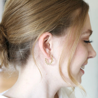 Gold Sunbeam Hoop Earrings