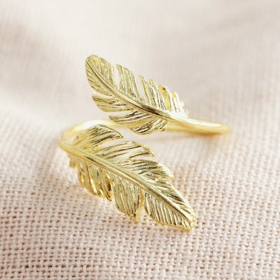 Double Feather Ring - Gold