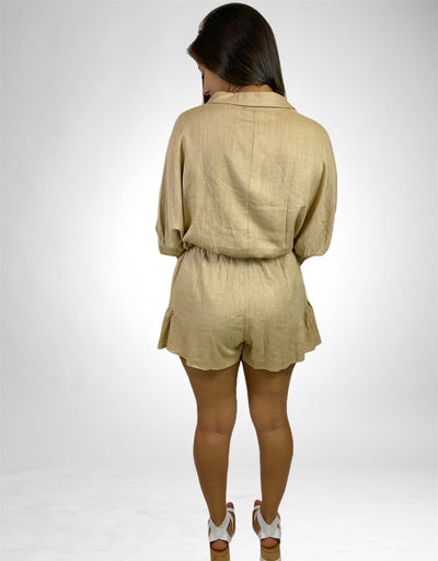 DOLMAN SLEEVE TIE WAIST ROMPER