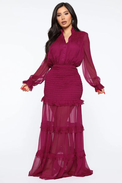 Pinktuck Scrunch Maxi Dress