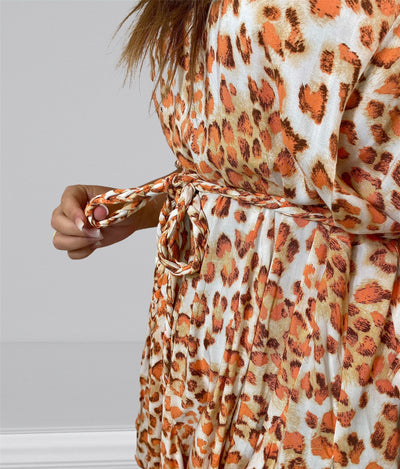 Orange Ruffled Mini Dress