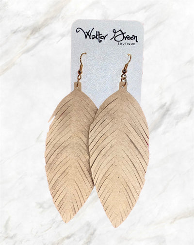 Genuine Leather Leaf Earrings