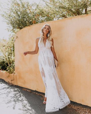 Floral Flocked Mesh Dress