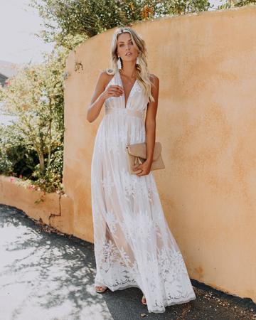 Floral Flocked Mesh Dress