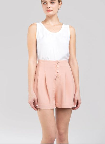 Pleated Roll Up Shorts