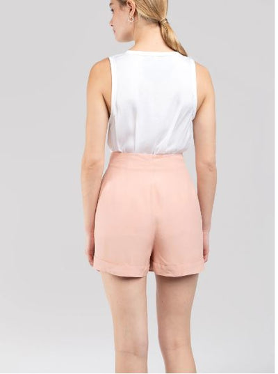 Pleated Roll Up Shorts