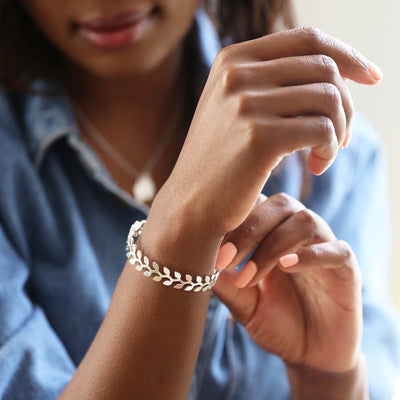 Fern Bangle in Silver