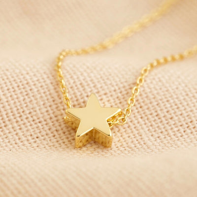 Star Bead Necklace in Gold