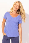 COTN SLUB V NECK TEE