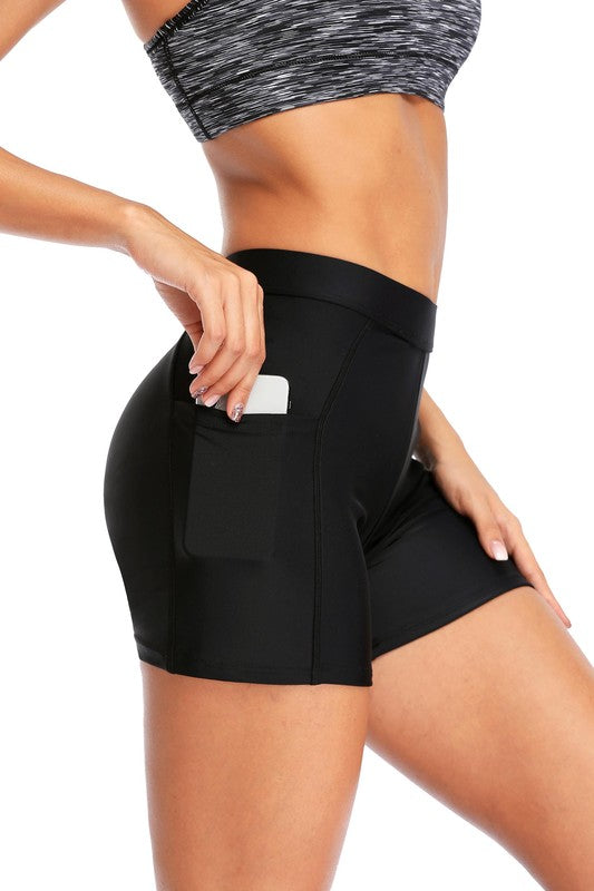 Women Side-Pocket Black Sexy Bikini Bottoms