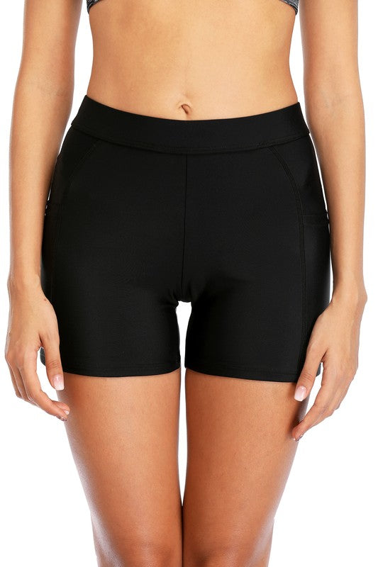 Women Side-Pocket Black Sexy Bikini Bottoms
