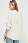 Linen Blend Dolman Button Front Shirt