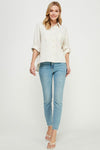 Linen Blend Dolman Button Front Shirt