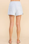 Striped cotton/linen Drawstring Shorts