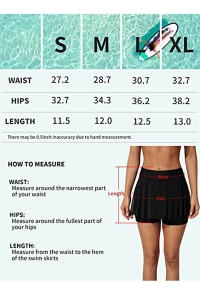 High Waisted Swim Skirt Swimsuit Short with Pocket