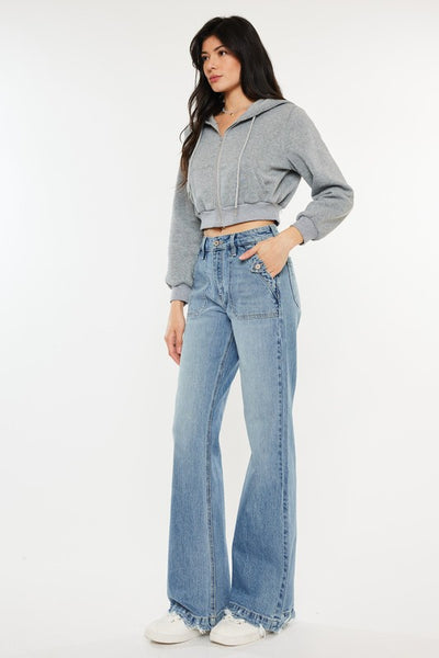 HIGH RISE WIDE FLARE JEANS-KC2572M