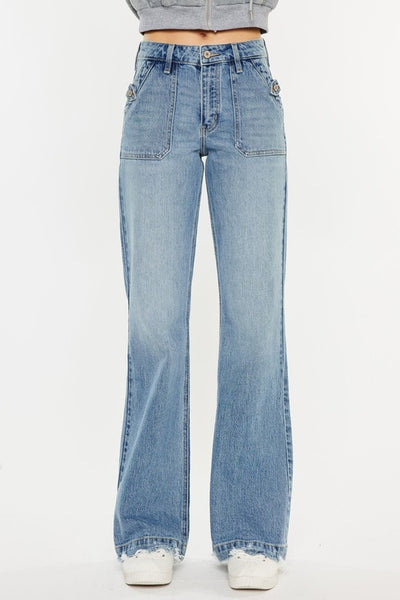 HIGH RISE WIDE FLARE JEANS-KC2572M