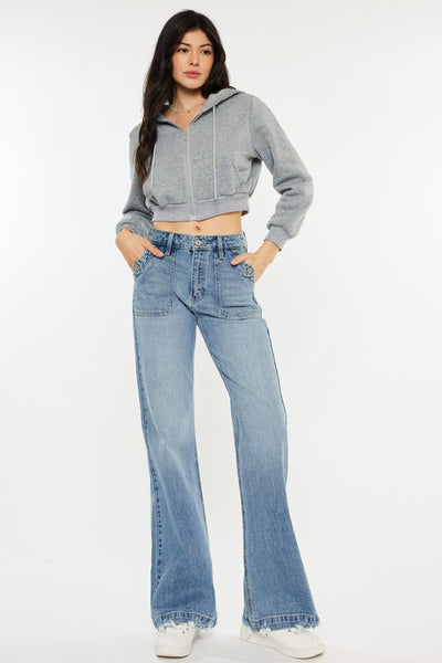 HIGH RISE WIDE FLARE JEANS-KC2572M